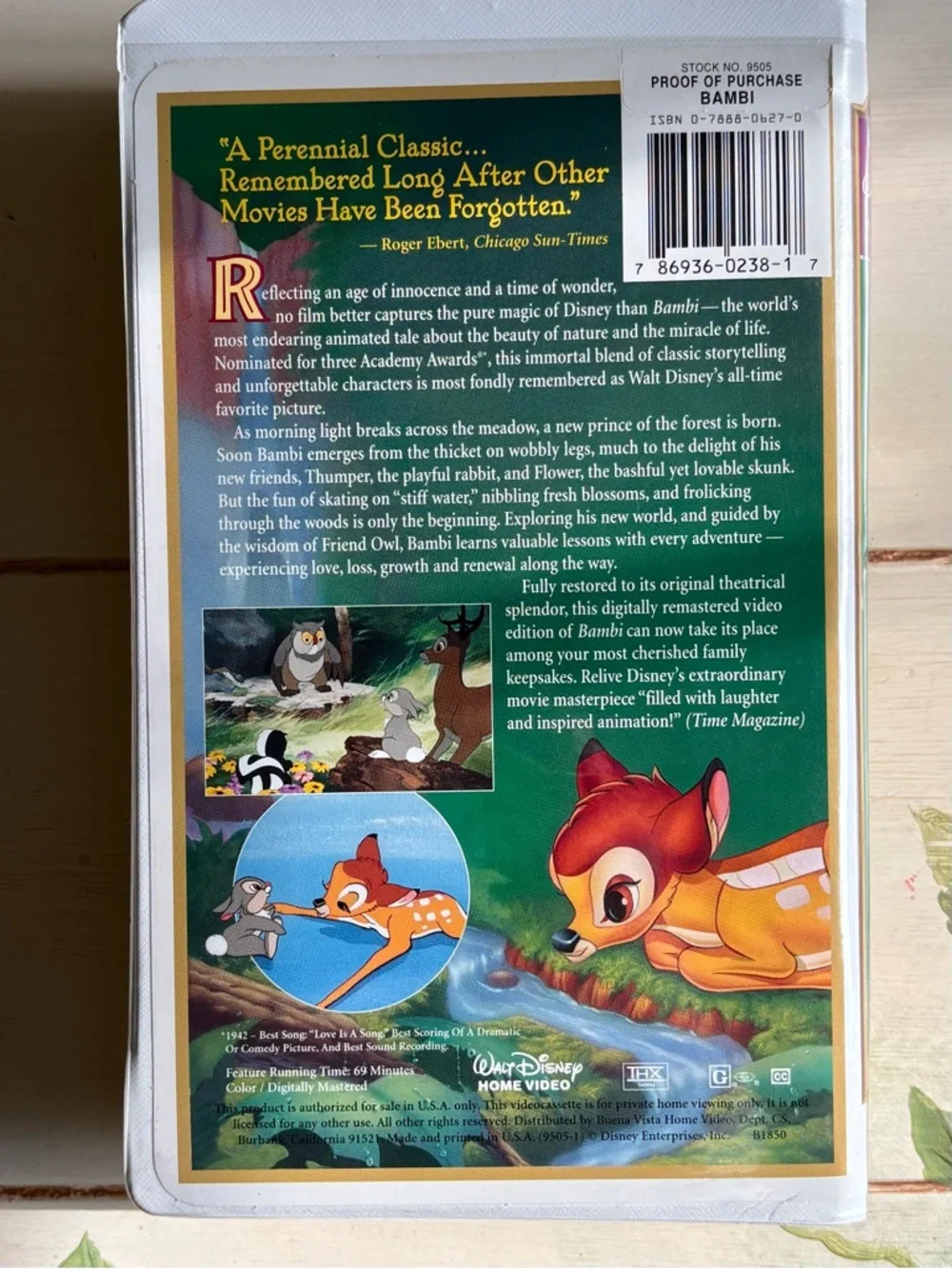 Walt Disney’s Bambi 55th Anniversary VHS - Classic movie for the entire family